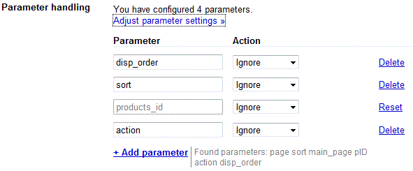 Zen Cart ignored parameters